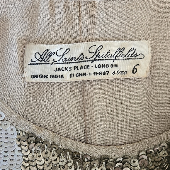 ALLSAINTS Sequin Aztec Dress Size 6 - Picture 5 of 5